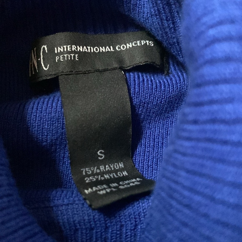 NWT INC Elegant Blue Turtleneck Sweater /short dress - Picture 3 of 5